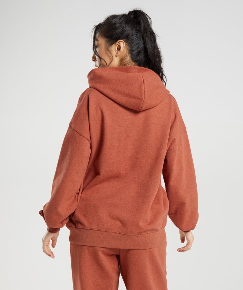 Women's Gymshark Rest Day Sweats Hoodie Brown | CA 6813AN